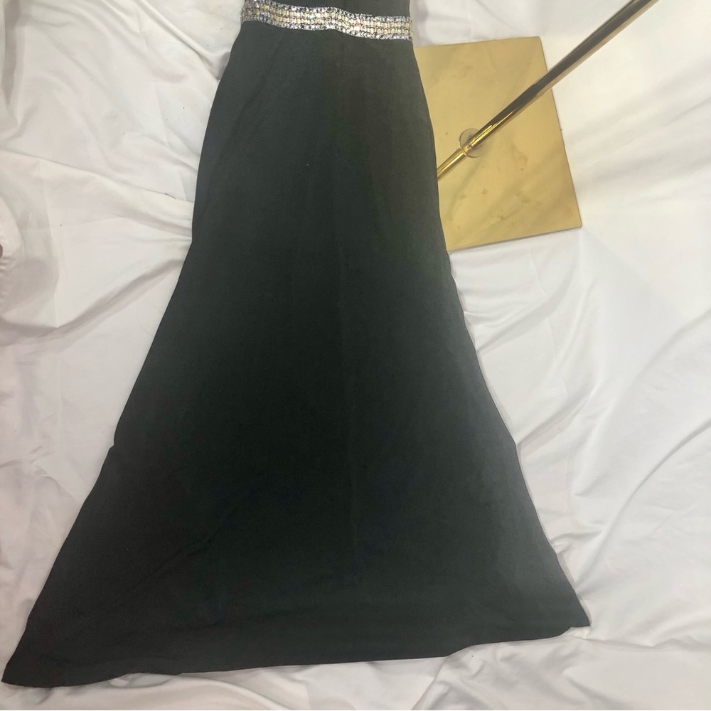 Crystal Doll Black Jeweled Halter Prom Al-line Dress Size Small 3 - Picture 13 of 13